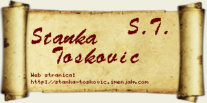 Stanka Tošković vizit kartica
